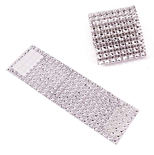 Product Cover TIAMALL 100 PCS Rhinestone Napkin Rings Napkin Holder Adornment for Wedding Party (Silver)