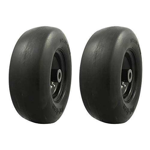 Product Cover MARASTAR 00232-2pk Universal Fit Flat Free 11x4.00-5 Lawnmower Tire Assembly, 4