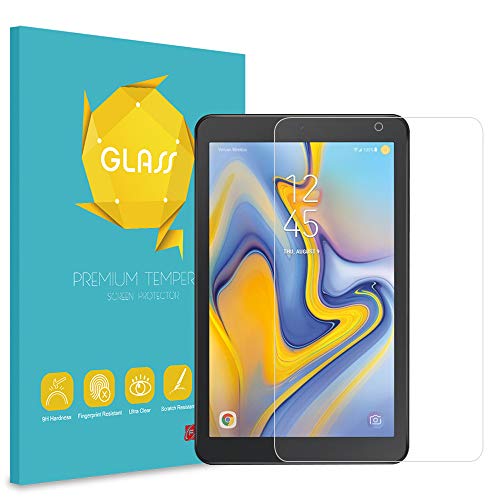 Product Cover Fintie Tempered Glass Screen Protector for Samsung Galaxy Tab A 8.0 2018 Model SM-T387 Verizon/Sprint/T-Mobile/AT&T, [9H Hardness] Tempered Glass Ultra Clear [Scratch-Resistant] Screen Protector Film