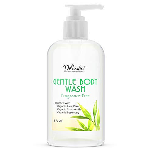 Product Cover Gentle Body Wash, Moisturizing Body Wash with Aloe Vera, Organic Jojoba Seed Oil, Sweet Almond Oil and Vitamin E, Unscented, for All Skin Types, Including Sensitive Skin. by Deluvia