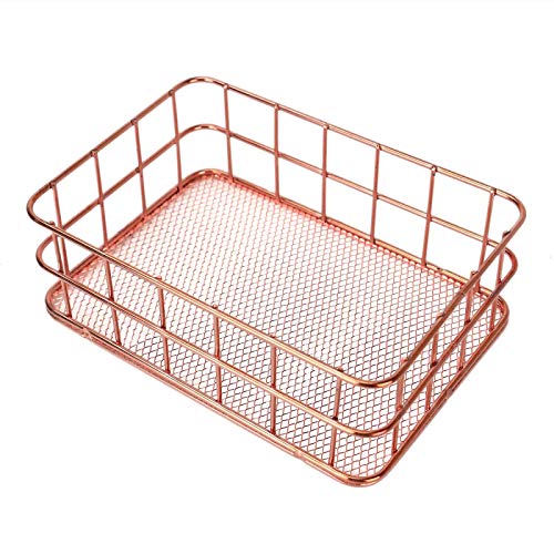 Product Cover Timoo Desk Drawer Organizer Rose Gold Wire Basket Metal Mesh Holder for Storage Cosmetic Stationery