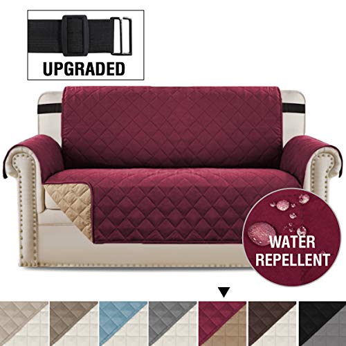 Product Cover Loveseat Covers Loveseat Slipcover Reversible Quilted Furniture Protector with Elastic Straps Slip Resistant Furniture Cover for Dogs Seat Width Up to 54