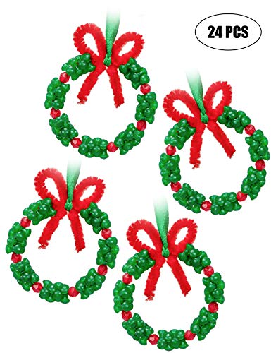 Product Cover jollylife Christmas Beaded Ornament Kit - Xmas Party Craft Wreath Holiday Tree Decorations Kids Supplies 24PCS