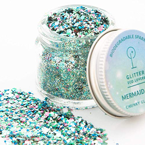 Product Cover Mermaid Mix biodegradable chunky eco glitter (8g) by Eco Lovers. Biodegradable glitter for face, body and hair