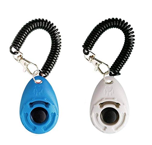 Product Cover Winod Dog Training Clicker with Wrist Strap -Clicker 2-Pack(Blue + White)