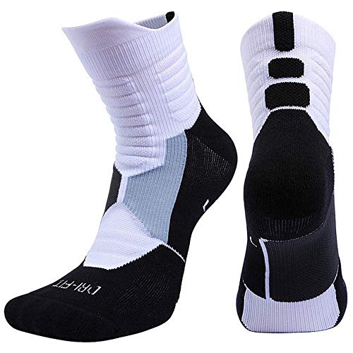 Product Cover Mid Calf Athletic Compression Ankle Sport Socks For Men and Women,Basketball,Running, Tennis,Soccer,Sporty Socks. (L)