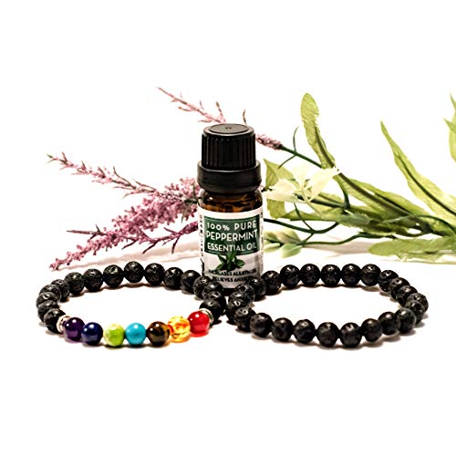 Product Cover NV Originals Aromatherapy Anxiety Bracelet Set - 2 Essential Oil Diffusers with 10ml Peppermint Oil