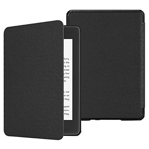 Product Cover Fintie Slimshell Case for All-New Kindle Paperwhite (10th Generation, 2018 Release) - Premium Lightweight PU Leather Cover with Auto Sleep/Wake for Amazon Kindle Paperwhite E-Reader, Black