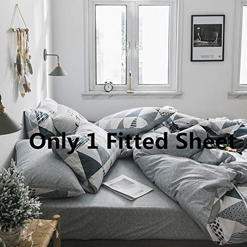 Product Cover VClife Bed Sheet Queen 100% Cotton Fitted Sheet with Deep Pocket for Boy Girl Teens Woman Man, 1 Pieces Bedding Sheet, Hypoallergenic, Lightweight, Durable, Wrinkle Fade & Stain Resistant