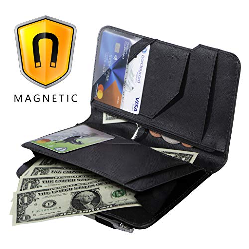 Product Cover Ogalv 5x8 Server Book Black for Waitress Waiter Organizer Magnetic with Zipper Pocket Money Pen Holder Fits Restaurant Guest Check Order Pad and Apron