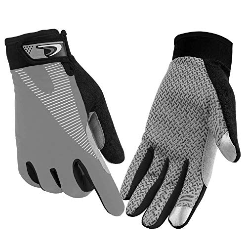 Product Cover CFTech Cycling Gloves Touchscreen Ultimate Frisbee Gloves Non-Slip Flexible Thin Workout Gloves for Men Women (Grey, M)