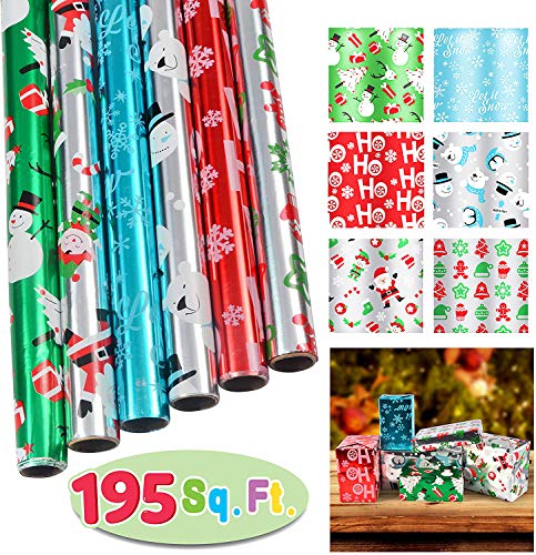 Product Cover 6 Rolls Foil Wrapping Paper Set (30