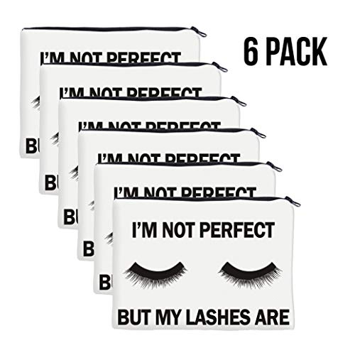 Product Cover QincLing 6 Pack Eyelashes Makeup Bag - Cosmetic Pouch Bag Make Up Bag Travel Toiletry Case Pencil Case Organizer with Zippered for Travel Toiletry Beauty Pencil Bag (6 Pieces)
