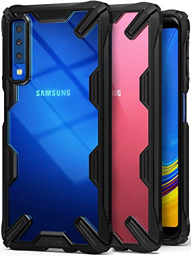 Product Cover Ringke Fusion-X (Black) Designed for Galaxy A7 2018 Case Cover Clear Dot PC Back with Rugged TPU Bumper Anti Rainbow Effect (Straps Access Design) for Galaxy A7 2018