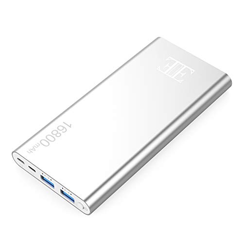 Product Cover Eui External Battery,2 USB Outputs Portable Charger Power Bank with Type C Input,Aluminum Shell, Intelligent Charging Tech for iPhone, iPad and Android Devices. (Black, 16800mAh) (Silver, 16800mAh)