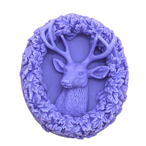 Product Cover Silicone Mold Deer Head Shape, Craft Art Silicone Soap Mold, Craft Molds DIY Handmade Milu Deer Soap Molds - The Best Handmade Christmas Gifts - Molds Making Supplies by YSCEN - 06