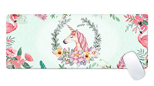 Product Cover Galdas Gaming Mouse Pad XXL XL Large Mouse Pad Long Extended Mousepad Desk Pad Non-Slip Rubber Mice Pads Stitched Edges Thin Pad (31.5x11.8x0.08 Inch) (Unicorn)
