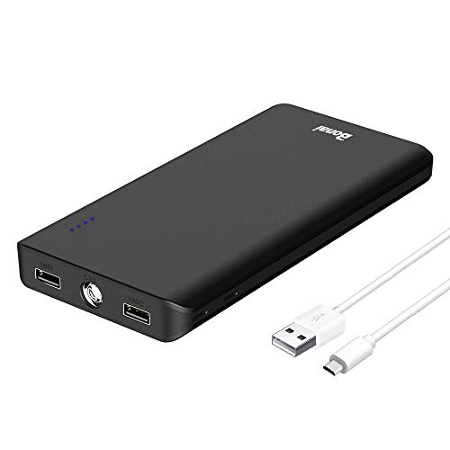 Product Cover Portable Charger, BONAI 20000mAh Power Bank High Capacity 4.0A Faster Input Flashlight,Dual USB Port 4.8A Output External Battery Compatible iPhone Samsung Galaxy iPad iPod Tablets Other Phone - Black