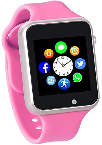 Product Cover Funntech Smart Watch for Kids with Pedometer Bluetooth Unlocked 2G GSM Phone Call 1.54 Inch Touchscreen Camera, Rosy
