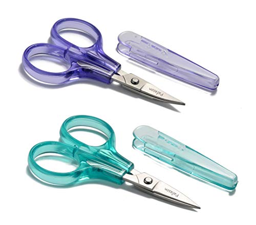 Product Cover Sharpest and Precise Stainless Steel Curved & Straight Thread Cutting Scissors with Protective Cover - Ideal for Embroidery, Quilting, Sewing & Any Crafting
