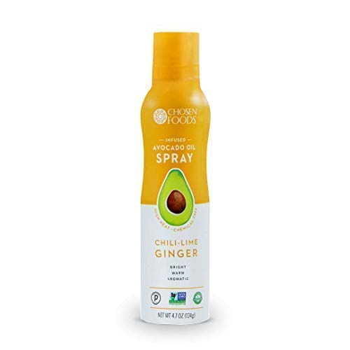 Product Cover Chosen Foods Chili-Lime Ginger Avocado Oil Spray 4.7 oz., Non-GMO, 500°F Smoke Point, Propellant-Free, Air Pressure Only for High-Heat Cooking, Baking and Frying