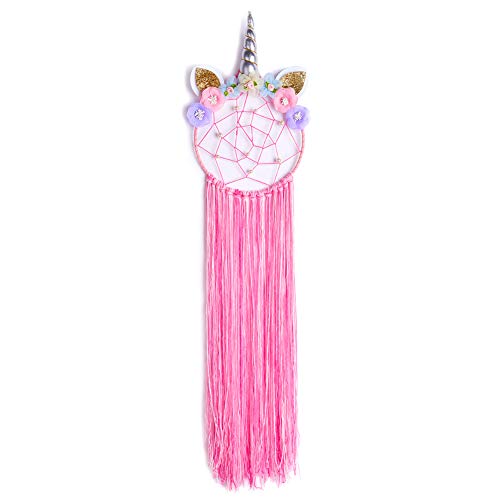 Product Cover QtGirl Unicorn Dream Catcher for Kids, Flower Dream Catcher Wall Hanging Decoration for Baby Girls Bedroom