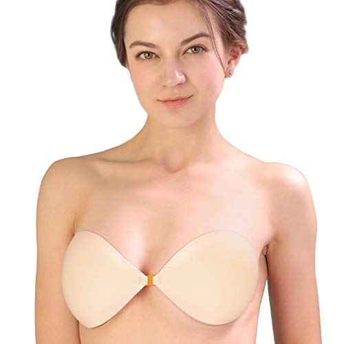 Product Cover KISSBOBO Adhesive Bra Distinctive 'Eco-Chic' Backless Strapless Bra Sticky Invisible Bra Pink