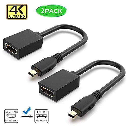 Product Cover GANA Micro HDMI to HDMI Adapter Cable, Micro HDMI to HDMI Cable (Male to Female) for Gopro Hero and Other Action Camera/Cam with 4K/3D Supported