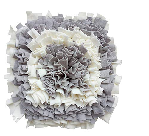 Product Cover LIVEKEY Snuffle Mat for Dogs, Dog Feeding Mat, Nosework Training Mats for Foraging Instinct Interactive Puzzle Toys (Gray&White)