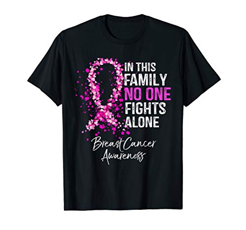 Product Cover In This Family No One Fights Alone Breast Cancer Awareness T-Shirt
