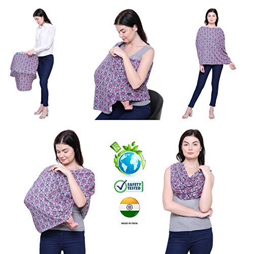 Product Cover Feather Hug 360° Nursing Cover for Breastfeeding Mother, Women, Preemie Baby Maternity Mom, Multi Use, Feeding Cloak,(Illusion)