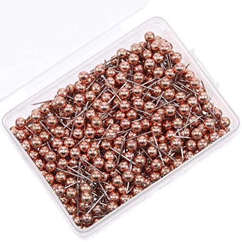 Product Cover 500 Pack Map Push Pins Map Tacks Small Size (Rose Gold, 1/8 Inch)