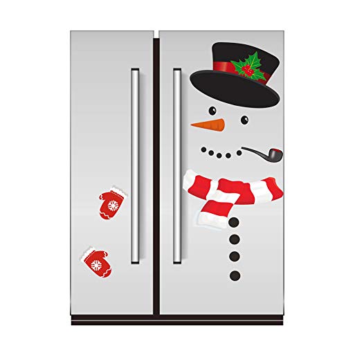 Product Cover WESJOY Christmas Snowman Refrigerator Magnets, Large Self-adhensive Refrigerator Magnets Stickers for Christmas House Decorations Fridge, Metal Door, Garage, Cabinets