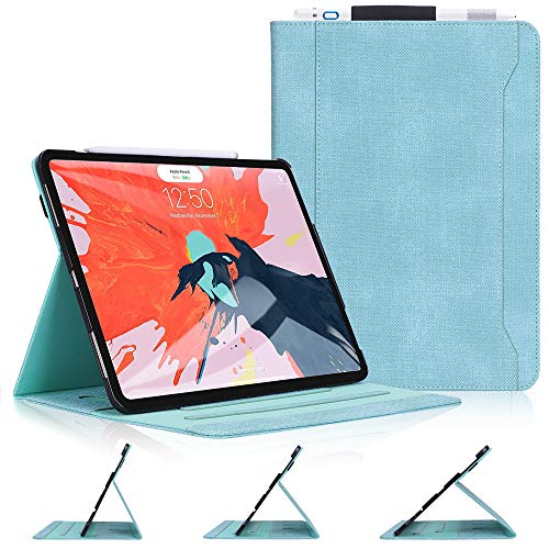 Product Cover Skycase iPad Pro 12.9 Case (2018), iPad Pro 12.9 3rd Generation Case, [Support Apple Pencil Charging] Auto Dormancy Multi-Angle Viewing Stand Folio Case for Apple iPad Pro 12.9 inch 2018, Mint Green