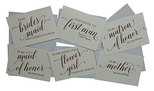 Product Cover Wedding Party Thank You Cards - Beautifully Foil Stamped Rose Gold - 13 Cards + Envelopes Included - Perfect Way to Say Thanks to Friends & Family