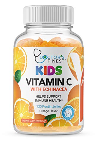 Product Cover Doctors Finest Vitamin C w/Echinacea Gummies for Kids - Vegan, GMO-Free & Gluten Free - Great Tasting Orange Flavor Pectin Chews - Kids Dietary Supplement - 120 Count [60 Doses]