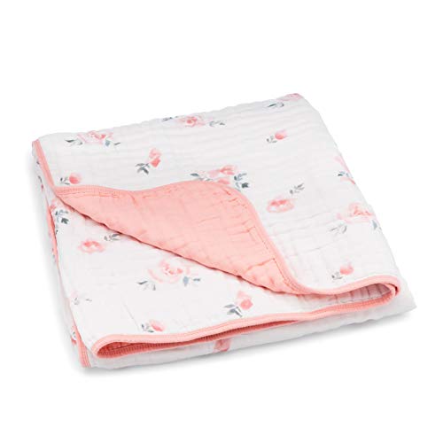 Product Cover Parker Baby Muslin Blanket - 100% Soft Cotton Baby Quilt and Kids Blanket for Girls - Dreamy Floral