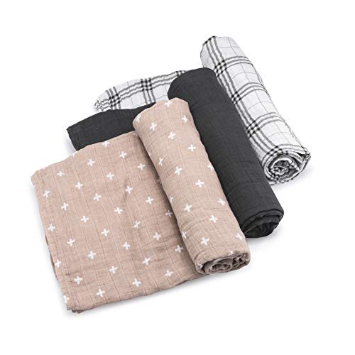 Product Cover Parker Baby Swaddle Blankets - 3 Pack of 100% Cotton Muslin Swaddle Blankets for Baby Boys and Girls - Unisex/Gender Neutral -