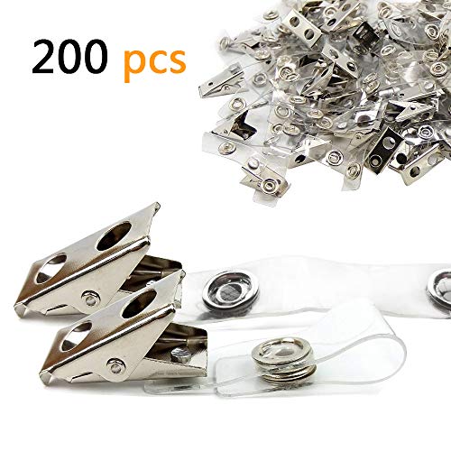 Product Cover DE Metal Badge Clips with PVC Straps - 100/pack (200)