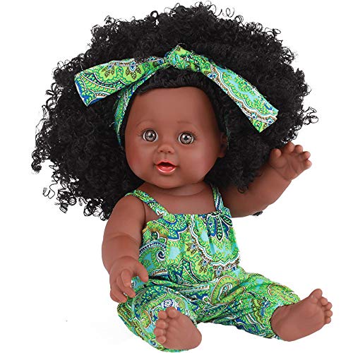 Product Cover Littleice 12 inch Baby Play Dolls Black Girl Dolls African American Play Dolls Lifelike Child Simulation Baby Doll Black Doll