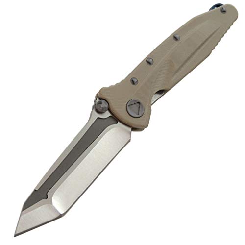 Product Cover Eafengrow EF55 Pocket Folding Hunting Knife G10 Handle D2 Blade,EDC Multitool Survival Tactical Liner Lock Knife with Clip (EF55-desert)