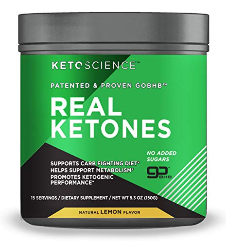 Product Cover Keto Science Real Ketones Powder Dietary Supplement, Sugar-Free Lemon Drink Mix, Supports Carb-Fighting Diet and Weight Loss, 5.3 oz. (15 Servings)