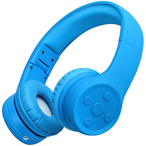 Product Cover Picun Kids Bluetooth Headphones Safe Volume Limited 85dB 15 Hours Play Time Foldable Stereo Sound Headsets with Mic Wireless Headphones for Boys Children Computer Cell Phones Tablet School Game(Blue)