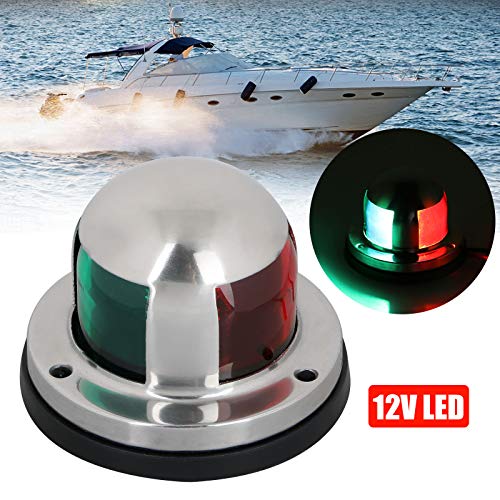 Product Cover Linkstyle 12v Marine LED Boat Navigation Lights, Waterproof Marine Navigation Lamp Marine Boat Bow Lights with Red and Green LED for Boat Pontoon Yacht Skeeter[Stainless Steel Shell]