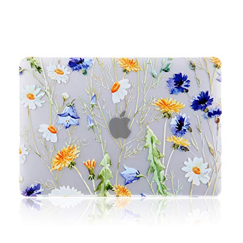 Product Cover iDonzon MacBook Air 13 inch Case (A1932, 2018-2019 Release), 3D Effect Matte Clear See Through Hard Case Cover Only Compatible New MacBook Air 13.3 inch with Retina Display Touch ID - Floral Pattern