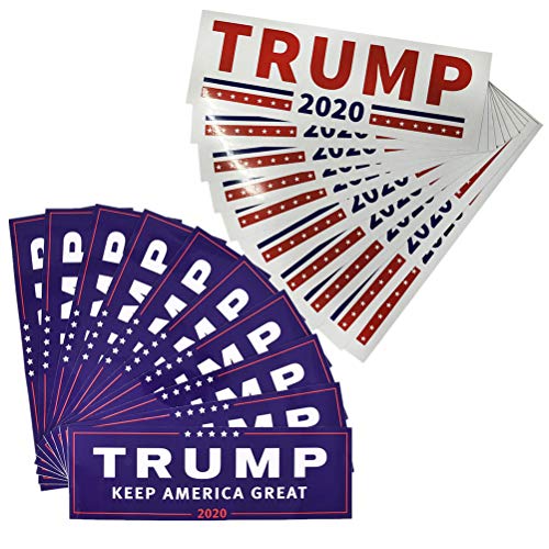Product Cover Yiphates 20Pcs Trump Car Sticker Keep America Great 2020 Election Patriotic Bumper Sticker, Blue & White