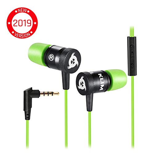 Product Cover KLIM Fusion Earbuds with Mic Audio - Long-Lasting Wired Ear Buds + 5 Years Warranty - Innovative: in-Ear with Memory Foam Earphones with Microphone - 3.5mm Jack - New Earphone 2020 Version - Green