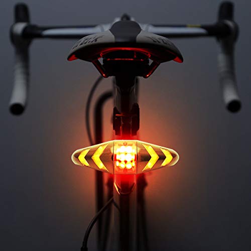 Product Cover Maso Rechargeable Bike Tail Light LED Bike Rear Turn Signal Lights with Wireless Remote Control Multifunctional Modes Waterproof Cycling Warning Light for Mountain Bike, Road Bicycle