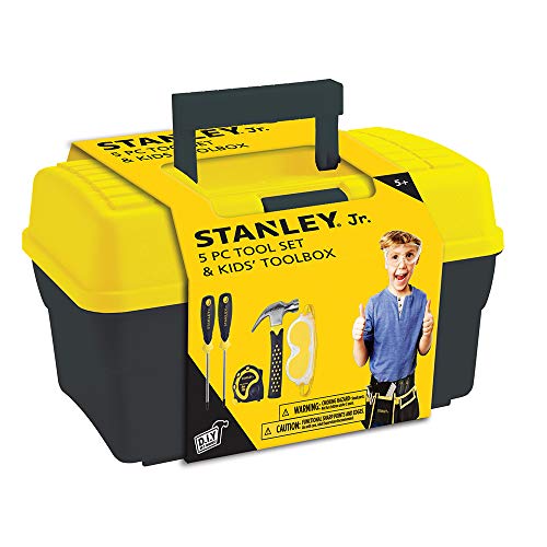 Product Cover Stanley Jr.. - Tool Box and 5 pcs Set of Tools, Tool Set Ages 5+ (TBS001-05-SY), Mixed