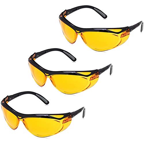Product Cover AmazonBasics Blue Light Blocking Safety Glasses Eye Protection, Anti-Fog, Orange Lens, 3-Count